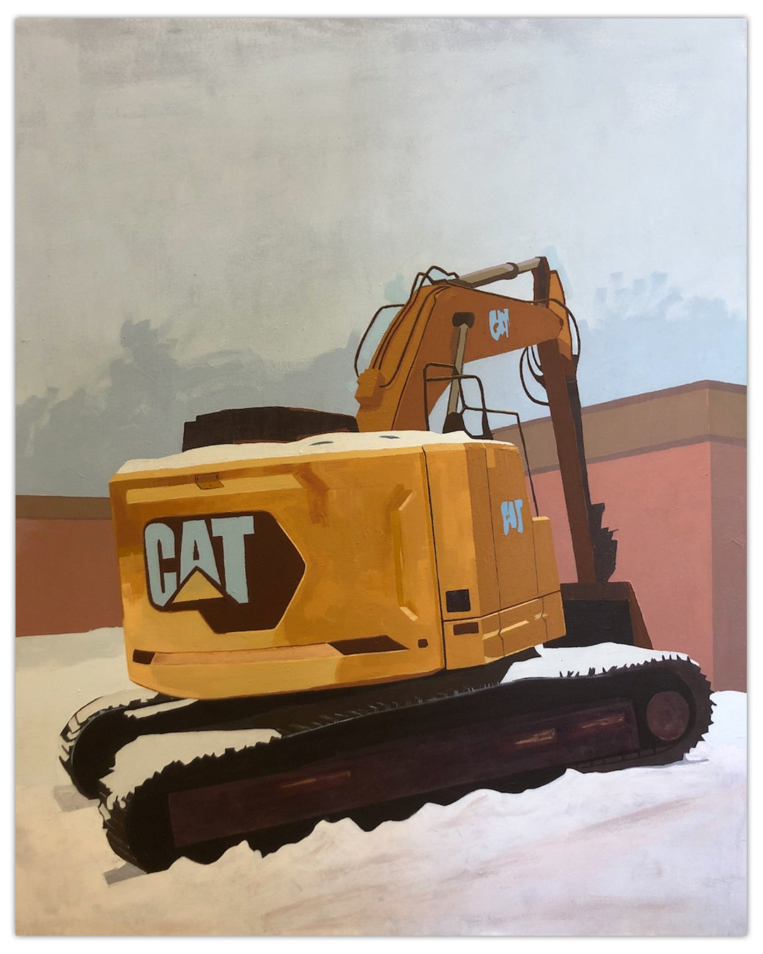 painting of an excavator